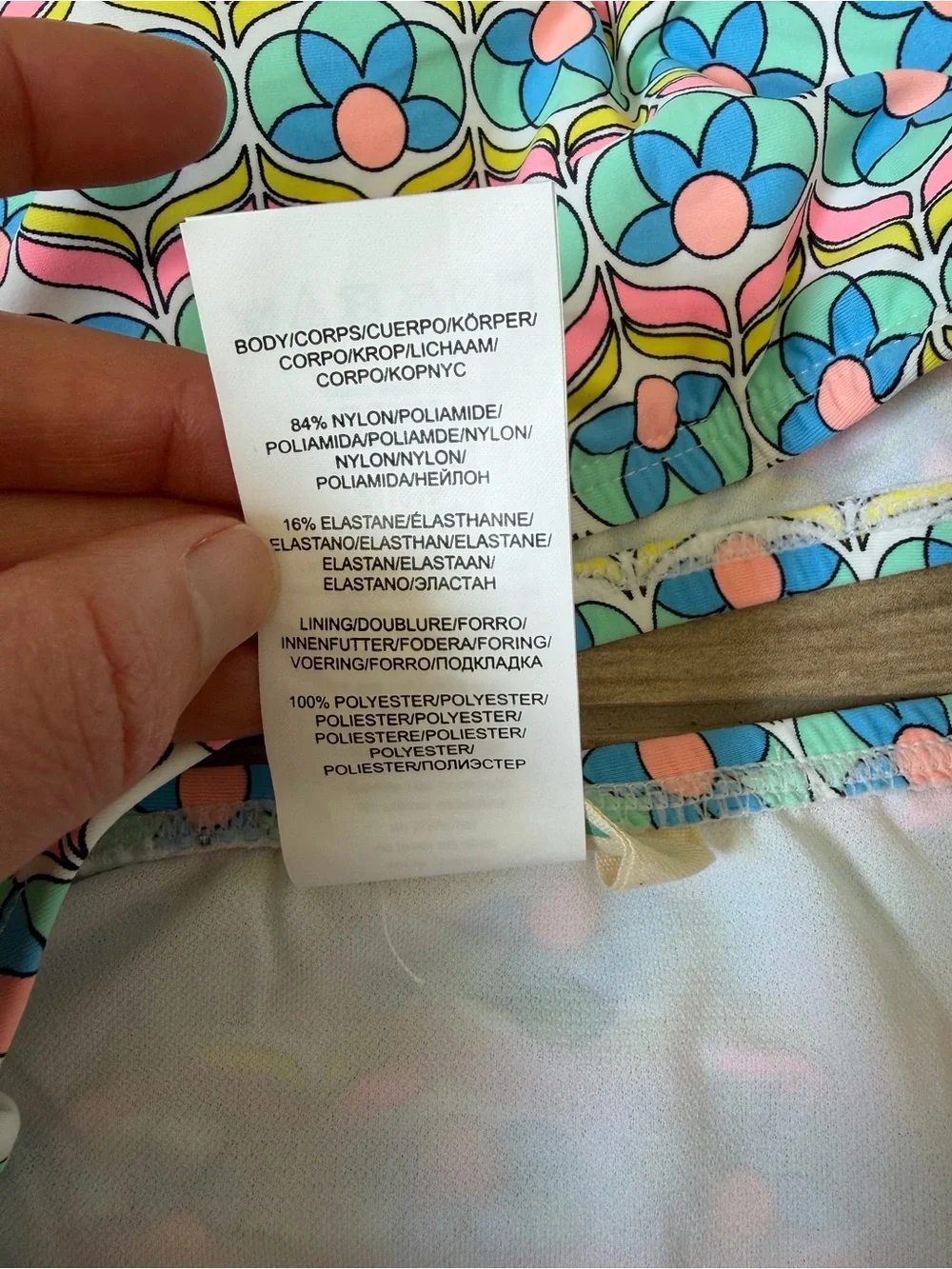 Hobie Girls Keyhole Side Tie One Piece Swimsuit Size 10 Floral Retro Beach